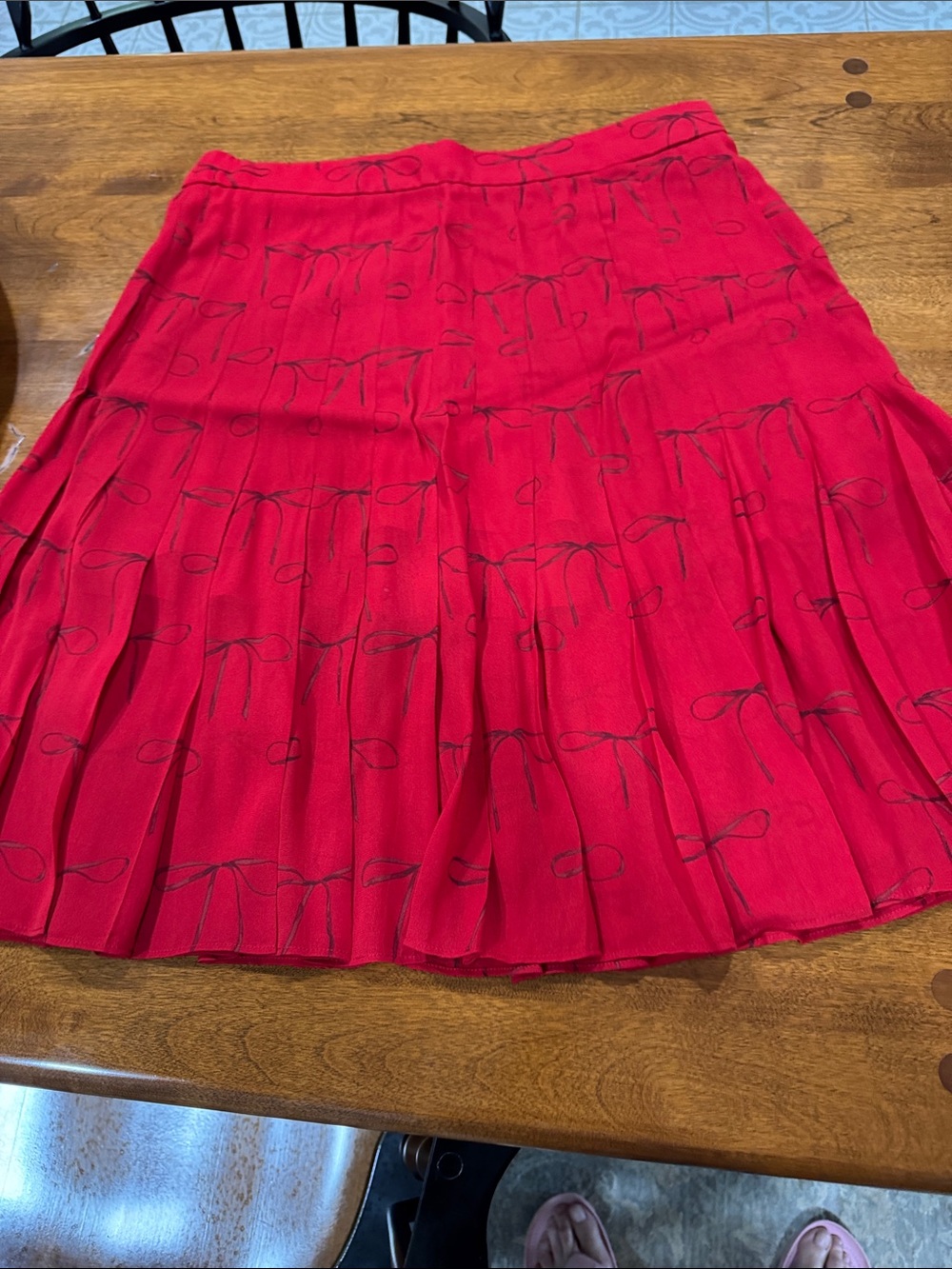 J CREW COLLECTION S 8 CHIFFON RED/BLACK SKIRT